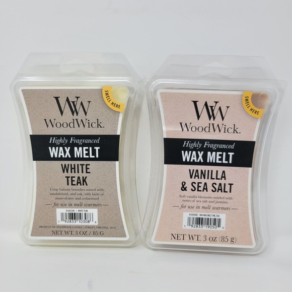 WoodWick Wax Melt Lot Vanilla & Sea Salt And White Teak Highly Fragranced 3 oz E - Picture 1 of 4